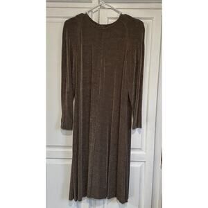 Leo Narducci Vintage Dress Knee Length Gold Sparkle Size 6 Made In USA